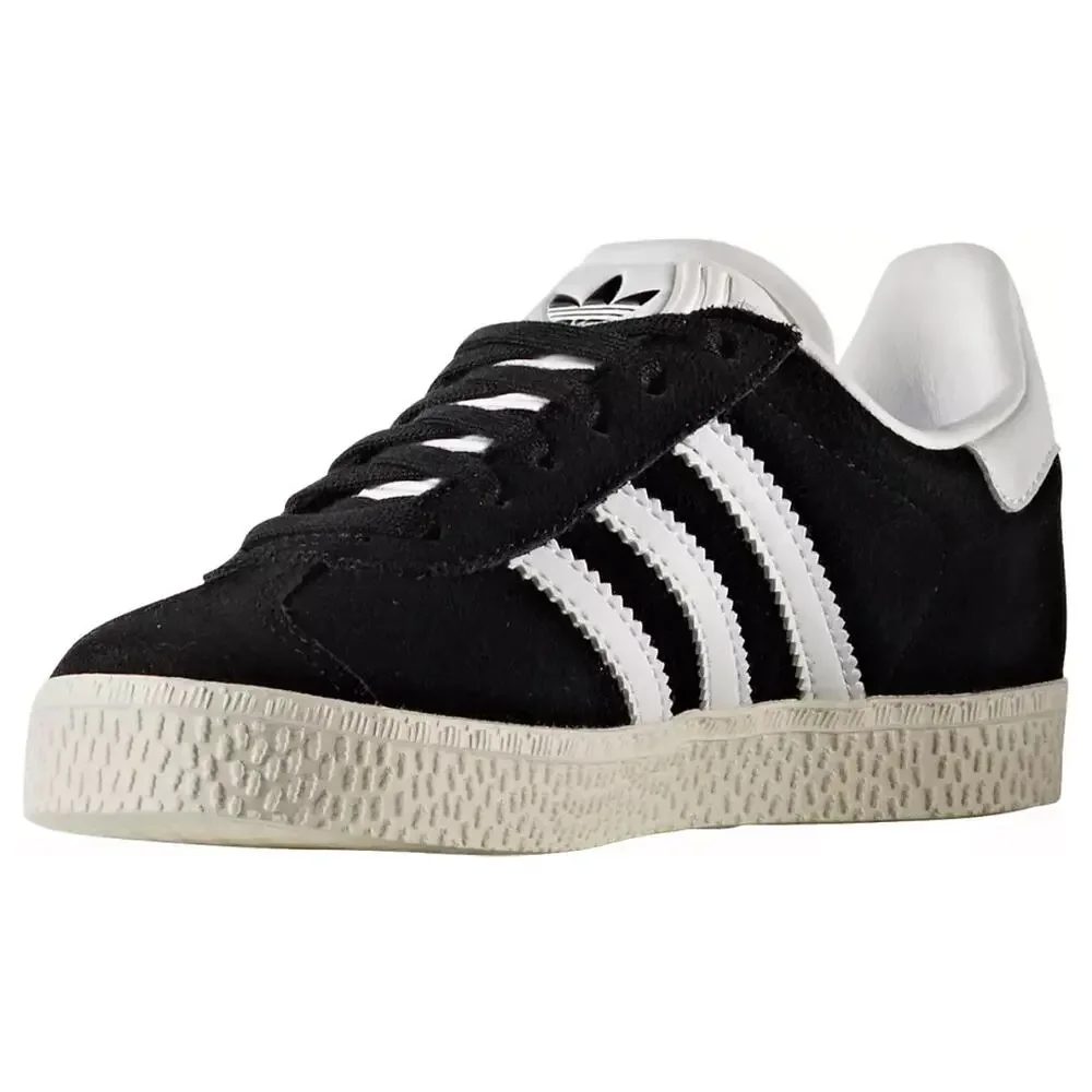 ADIDAS Original Kids' 7 CORE BLACK Gazelle Suede Black/White BB2502 NIB